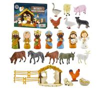 Calendrier de l'Avent 2023 - 24 pièces - Crèche de Noël - Décoration saisonnière pour garçons, filles, adolescents, enfants, tout-petits