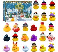 Calendrier de l'Avent 2023, calendrier de l'Avent de 24 jours avec 24 canards en caoutchouc, jouets amusants pour garçons, filles, enfants et tout-petits, décoration de Noël, cadeaux de Noël (lot B)