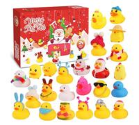 Calendrier de l'Avent 2023, calendrier de l'Avent de 24 jours avec 24 canards en caoutchouc, jouets amusants pour garçons, filles, enfants et tout-petits, décoration de Noël, cadeaux de Noël (lot A)