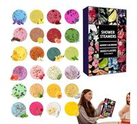 Calendrier de l'Avent 2024, 24 Bombes de Douche Aromathérapie, Compte à Rebours de 24 jours Avants Noël Soins Spa Naturels Bombe de Bain, Relaxation et Soulagement Stress pour Femmes Maman Femme