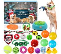 Calendrier de l'Avent 2024 avec jouets pour chien - Calendrier de l'Avent de 24 jours - Jouet couineur avec cordes à mâcher - Cadeau surprise pour chiot, chiens de petite, moyenne et grande taille (A)