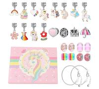Calendrier De L'Avent 2024, Bracelet Licorne Arc-en 24 Heures, Calendrier Du Compte À Rebours De Noël, Kit De Fabrication De Bijoux De Noël Pour Filles Et Femmes