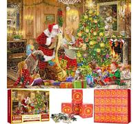 Calendrier de l'Avent 2024 Calendrier de l'Avent puzzle 1008 pièces Scènes de cheminée Advent Calendar femmes hommes garçons filles