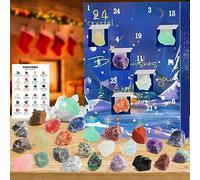 Calendrier de l'Avent 2024 Cristaux Pierres Précieuse, 24 Jours Calendrier de l Avent Femme Homme Cristaux Pierre et Minéraux, Gemmes Calendrier Avent Cadeau de Noël pour Enfant Fille Garçon