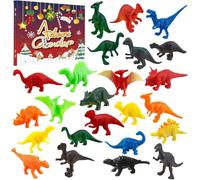 Calendrier de l'Avent 2024 - Dinosaures pour enfants - Cadeau de Noël - Jouet dinosaure à partir de 3, 4, 5, 6, 7, 8 ans - Mini figurines de dinosaures - Jouet pour enfants avec calendrier de compte à