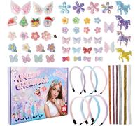 Calendrier De L'avent 2024 Enfant Fille, Kit De Fabrication De Bandeaux Pour Filles Accessoires De Cheveux Diy Enfant 6 Serre-Tête Bricolage Cadeau D'anniversaire Pour Fille Jouet Pour Filles 5-12 Ans