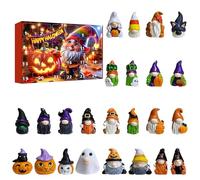 Calendrier de l'Avent 2024 jours - Compte à rebours 2024 jours - Gnome d'Halloween - Compte à rebours 3D - Orange - 68,6 x 50,8 x 7,6 cm