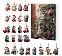 Calendrier de l'Avent 2024 Kids, Christmas Advent Calendar 2024 24 jours Calendrier de l'Avent 2d Cats accroché en acrylique Calendrier de Noël pour les enfants et les adultes décor de Noël, le calen