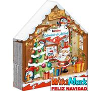 Calendrier de l'Avent 2024 Kinder Casita comprend des œufs Kinder Surprise, des chocolats maternels et des voeux WikiMark. Assortiment de chocolats Kinder. 24 chocolats maternels pour compte de Noël.