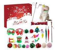 Calendrier de l'Avent 2024 pour chat - Calendrier de Noël - 24 jouets interactifs - Compte à rebours de 24 jours - Cadeau de Noël pour chaton