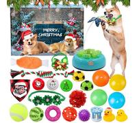 Calendrier de l'Avent 2024 pour chien avec 24 jouets pour chien, calendrier de l'Avent pour chien, avec balles, jouets en plumes et cloches, surprise de 24 jours pour les amoureux des chiens (style 2)