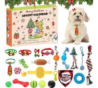 Calendrier de l'Avent 2024 pour chiens - Avec 24 jouets pour chien - Calendrier de l'Avent avec balles, jouets en plumes et cloches - Surprises de 24 jours pour les amoureux des chiens