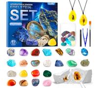 Calendrier de l'Avent 2024 pour enfants, compte à rebours, 24 jours, pierres précieuses naturelles, minéraux, cadeaux de Noël pour garçons et filles de 6, 7, 8, 9, 10, 12 ans