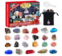 Calendrier de l'Avent 2024 pour enfants en cristaux,Advent Calendar 2024 Enfant,Compte à Rebours de Noël de 24 Jours,pierres précieuses naturelles,Cadeaux de Noël Scientifique pour Filles,Garçons
