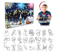 Calendrier de l'Avent 2024 pour enfants, puzzles en métal, calendrier de l'Avent pour enfants et adultes, calendrier de l'Avent de 24 jours pour garçons et filles