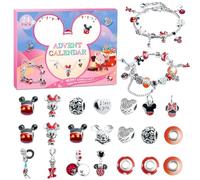 Calendrier de l'Avent 2024 pour filles - Calendrier de Noël 24 jours avec bracelet et collier à breloques mignonnes - Cadeau de Noël