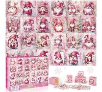 Calendrier de l'Avent 2024 - Puzzle 1000 Pieces, Calendrier de l'Avent nain rose pour améliorer les compétences d'observation et augmenter le QI. Noel Cadeau 24 jours pour enfants femme.