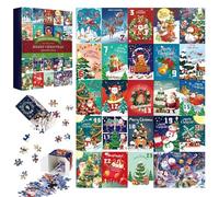 Calendrier de l'Avent 2024 Puzzle de Noël, 24 Boîtes 1008 Pièces Puzzle pour le compte à rebours de Noël, Puzzle Calendrier de l'avent de Noël, Cadeau de Noël pour garçons et fille