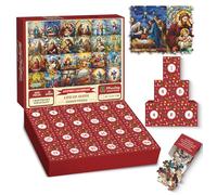 Calendrier de l'Avent 2024 - Puzzle de Noël pour Adultes - 1 000 Pièces - Vie de Jésus - 24 Jours - Décoration d'Hiver