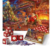 Calendrier de l'Avent 2024 - Scène de Noël 24 jours Puzzle Calendrier à rebours - 1000 pièces Puzzle Avent