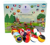 Calendrier de l'Avent 2024 sur 12 jours - Drapeau international - Ballons anti-stress et quiz amusant - Coupe du monde - Calendrier de l'Avent pour garçons et filles