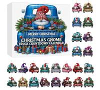 Calendrier de l'Avent 2025 | 2025 « Merry Christmas » - Pendentif 2D - 24 jours - Calendrier de compte à rebours à breloques festives pour cour, fête, fenêtre, cheminée, chambre à coucher, arbre