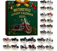 Calendrier de l'Avent 2025,24 Days 2D Acrylic Ornaments with Countdown, Automobile Moto l'Avents Calendriers 2025 For Tree Window Wall Door Cars View Mirror Decors