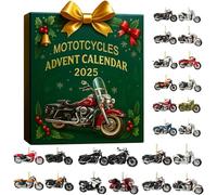 Calendrier de l'Avent 2025,24 Days 2D Acrylic Ornaments with Countdown, Automobile Moto l'Avents Calendriers 2025 For Tree Window Wall Door Cars View Mirror Decors
