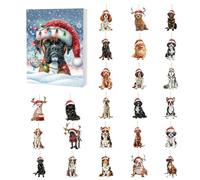 Calendrier de l'Avent 2025,24 Days 2D Acrylic Ornaments with Countdown, Dogs Avents Calendrier For Tree Windows Wall Door Cars View Mirror Decors (E)