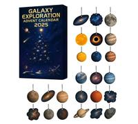 Calendrier de l'Avent 2025,24 Days 2D Acrylic Ornaments with Countdowns, Planets Pendant Calendriers for Xmas Trees Window Wall Door Cars View Mirror Decors