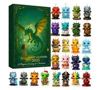 Calendrier de l'Avent 2025,24 Days 2D Acrylic Ornaments with Countdowns, The Dragon In Calendriers for Trees Window Wall Door Cars View Mirror Decors
