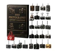 Calendrier de l'Avent 2025,24 Days 2D Acrylic Photography Countdowns, Camera Calendriers for Christmas Tree Windows Wall Door Cars Views Mirror Dections