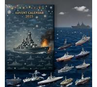 Calendrier de l'Avent 2025-24 de la flotte navale de la Seconde Guerre mondiale - Modèles de navires de guerre emblématiques pour le compte à rebours de Noël | Breloques de navire militaire de