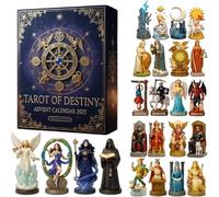 Calendrier de l'Avent 2025 : 24 figurines uniques inspirées du Tarot, compte à rebours magique de Noël : objets de collection en acrylique 2D pour les amateurs de tarot et les personnes