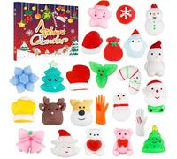 Calendrier de l'Avent 2025, 24 jours adorables jouets à presser, calendrier du compte à rebours de Noël, jouets anti-stress pour filles, garçons, enfants et adultes - 2025
