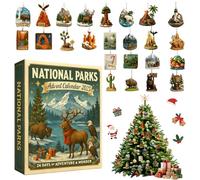 Calendrier de l'Avent 2025-24 jours avec ornements de collection des parcs nationaux, faune et paysages américains, cadeau pour les amoureux de la nature et les familles