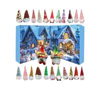 Calendrier De L'Avent 2025-24 Jours Calendrier Du Compte À Rebours De Noël | GNOME FIGURINES Ornements De Collection Avec 22 Gnomes Et 2 s Lumineuses | Décoration De Vacances Pour La Cheminée