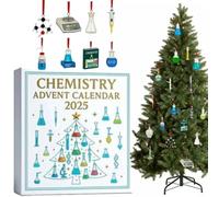 Calendrier de l'Avent 2025, 24 jours d'expériences scientifiques - Calendrier de l'Avent 2025 - Ensemble de chimie acrylique 2D - Calendrier de compte à rebours pour enseignant, étudiant, amateur de