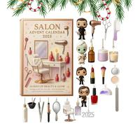 Calendrier de l'Avent 2025, 24 jours d'ornements de beauté et de coiffeur, cadeau de Noël pour coiffeur, barbier, maquilleur, décoration de salon de manucure pour sapin de Noël