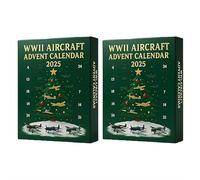 Calendrier de l'Avent 2025, 24 jours en 3D de la Seconde Guerre mondiale, décorations de Noël, calendrier de compte à rebours de 24 mini Warbirds avec avions de combat, pour collectionneurs et