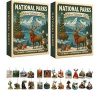 Calendrier de l'Avent 2025 - 24 jours pour les parcs nationaux, calendrier de l'Avent avec trésors du parc, faune et paysages, cadeau surprise pour les amoureux de la nature (2 pièces)