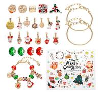 Calendrier de l'Avent 2025,24 Jours Pour Noël Coffret Cadeaux Surprise,Calendrier de l'avents Bijoux Fille,DIY Calendriers de Noël Bracelet Collier Fabrication pour Femmes, Filles