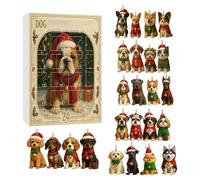 Calendrier de l'Avent 2025, 24 motifs festifs sur le thème des chiots, cadeaux de Noël pour les amoureux des chiens, pour cadeaux de Noël, décorations de sapin de Noël et table de bureau