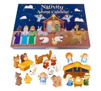 Calendrier de l'Avent 2025, 25 pièces avec Marie, Joseph, bébé Jésus, anges, mages, figurines d'animaux, ensemble de jeu chrétien pour décoration de la maison