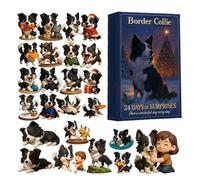 Calendrier de l'Avent 2025 | 2D Acrylique 2025 Avent 24 Jours | Compte à rebours Chien Calendrier Décoration de Noël | Pour Décor Mur Étagère Bureau W nd Nouvel An