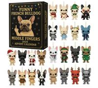 Calendrier de l'Avent 2025 amusant avec bouledogue français, calendrier de l'Avent pour animaux de compagnie, calendrier de Noël de 24 jours, calendrier de l'Avent amusant pour les amoureux des chiens