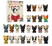 Calendrier de l'Avent 2025 amusant en 2D avec doigt d'honneur - Compte à rebours jusqu'à 24 jours - Cadeau de Noël pour les amoureux des chiens (F)