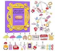 Calendrier de l'Avent 2025 avec bracelet en perles Friends - Calendrier de l'Avent 24 jours avec 24 kits de fabrication de bijoux sur le thème des bracelets pour femmes et filles