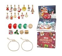Calendrier de l'Avent 2025 avec collier de compte à rebours de 24 jours - Bracelets DIY - Kit de fabrication de bijoux pour enfants et filles