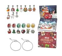Calendrier de l'Avent 2025 avec collier de compte à rebours de 24 jours - Bracelets DIY - Kit de fabrication de bijoux pour enfants et filles